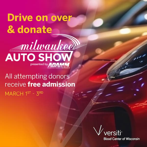 Donate at the Milwaukee Auto Show, March 1-3, 2024